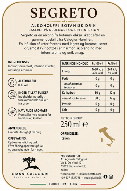 Alkoholfri botanisk eliksir "SEGRETO"