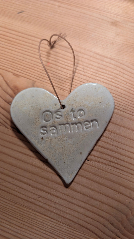 Keramik Hjerte "Os to sammen"